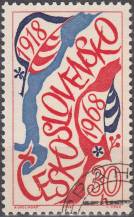 1968, ČSR II, 1655, Propagace 50. výročí Československa, ⊙