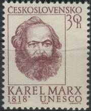 1968, ČSR II, 1664, 150. výročí narození Karla Marxe ∗∗