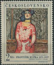 1968, ČSR II, 1686, Nová Praha: F. Kupka - Herečka kabaretu ∗∗
