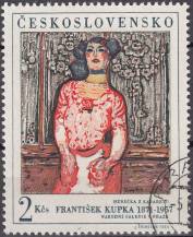 1968, ČSR II, 1686, Nová Praha: F. Kupka - Herečka kabaretu, ⊙