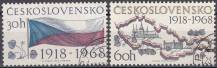 1968, ČSR II, 1719/1720, 50. výročí vzniku Československa, ⊙