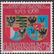 1968, Lichtenštejnsko, 0496, 25. výročí svatby knížete Františka Josefa II. a kněžny Giny ∗∗ 