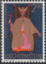 1968, Lichtenštejnsko, 0502, Výplatní známky: Křesťanští svatí - Svatý Lucius ∗∗