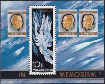 1968, Maďarsko, A063A, Letecký aršík: Nehody kosmonautů ✶✶