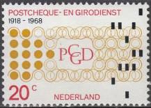 1968, Nizozemí, 0893, 50 let služby poštovních šeků a žira v Nizozemí ∗∗