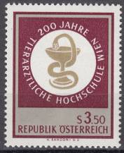 1968, Rakousko, 1259, 200 let Veterinární vysoké školy ve Vídni, **