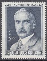1968, Rakousko, 1266, 100. výročí narození Karla Landsteinera, **