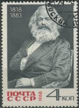 1968, SSSR, 3487, 150. výročí narození Karla Marxe ⊙