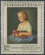 1969, ČSR II, 1801, Umění: J. Bencúr - Děvčátko s panenkou ∗∗
