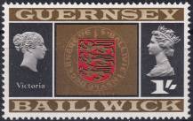 1969, Guernsey, 0017, Výplatní známka: Pohledy a znaky - Znak Guernsey, královna Viktorie ✶✶