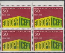1969, Lichtenštejnsko, 0507, EUROPA ∗∗ 4blok