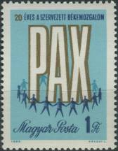 1969, Maďarsko, 2518A, 20 let světového mírového hnutí ∗∗
