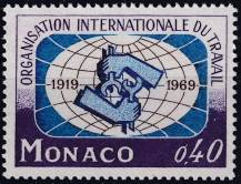 1969, Monako, 0956, 50 let Mezinárodní organizace práce (ILO)  ✶✶