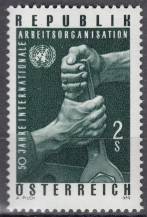 1969, Rakousko, 1305, 50 let Mezinárodní organizace práce, **