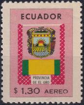 1970/1971, Ekvádor, 1497, Letecká a výplatní známka: Znaky provincií - El Oro ✶✶