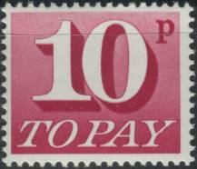 1970, Anglie, DL076, Doplatní známka: Číslice ∗∗