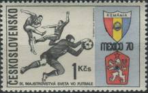 1970, ČSR II, 1849, IX. Mistrovství světa v kopané Mexico 1970: Fotbalisté a znaky ČSSR a rumunského svazu ∗∗