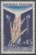 1970, Francie, 1718, 25. výročí osvobození vězňů koncentračních táborů ∗∗