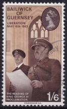 1970, Guernsey, 0030, 25. výročí osvobození: Čtení královské proklamace brigádním generálem Alfredem Ernestem Snowem  ⊙
