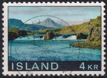 1970, Island, 0435, Výplatní známka: Krajinky - Laxfoss a Daula ⊙
