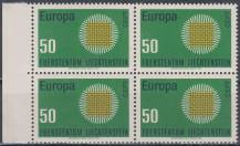 1970, Lichtenštejnsko, 0525, EUROPA ∗∗ 4blok