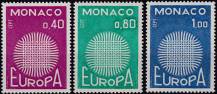 1970, Monako, 0977/0979, EUROPA ✶✶