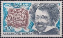 1970, Monako, 0989,  100. výročí úmrtí Alexandra Dumase staršího  ✶✶