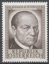 1970, Rakousko, 1321, 150. výročí úmrtí svatého Klementa Maria Hofbauera, **