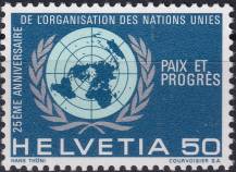 1970, Švýcarsko, 0921, Výročí (I): 25 let OSN ✶✶