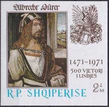 1971, Albánie, A040, 500. výročí narození Albrechta Dürera ✶✶