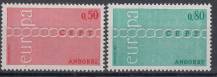 1971, Andorra (Francouzská pošta), 0232/0233, EUROPA, **