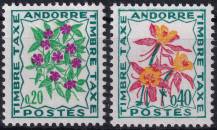 1971, Andorra (Francouzská pošta), DL51/52, Doplatní známky: Květiny ✶✶