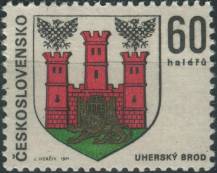 1971, ČSR II, 1889, Znaky československých měst: Uherský Brod ∗∗