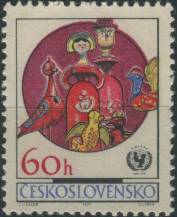 1971, ČSR II, 1927II, 25. výročí založení UNICEF: Dřevěné hračky ∗∗