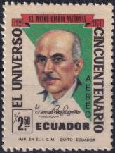 1971, Ekvádor, 1538, Letecká známka: 50 let deníku "El Universo" ✶✶