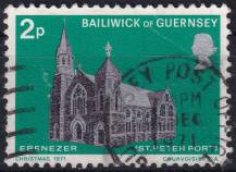 1971, Guernsey, 0058, Vánoce: Kostely - Ebenezer, metodistický kostel ⊙ 