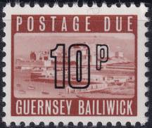 1971, Guernsey, DL14, Doplatní známka: Zámek Cornet  ✶✶  