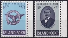 1971, Island, 0455/0456, 100 let Vlastenecké společnosti Islandu ✶✶ o P