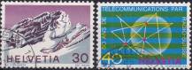 1971, Švýcarsko, 0953/0954, Výročí (II): Švýcarské alpy; 50 let švýcarského rádia ⊙