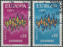 1972, Andorra (Francouzská pošta), 0238/0239, EUROPA ⊙