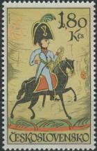 1972, ČSR II, 1989, Jezdectví: Voják na koni, malba na skle ∗∗