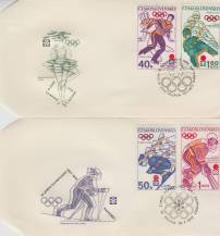 1972, ČSR II, FDC01A-B/72, XI. Zimní olympijské hry Sapporo 1972
