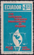 1972, Ekvádor, 1556, Letecká známka: 17. konference Meziamerické komory advokátů ✶✶