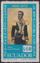 1972, Ekvádor, 1563, 150. výročí bitvy u hory Pinchincha (I): Generálové osvoboditele Simona Bolivara - Juan José Flores ✶✶