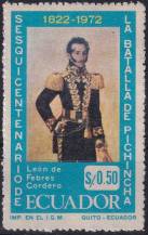 1972, Ekvádor, 1564, 150. výročí bitvy u hory Pinchincha (I): Generálové osvoboditele Simona Bolivara - León de Febres Cordero ✶✶