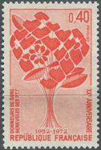 1972, Francie, 1791, 20 let zásilkové služby květin přes PTT ∗∗