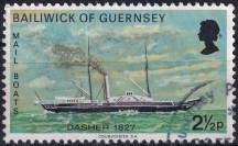 1972, Guernsey, 0063, Poštovní lodě (I): Kolesový parník "Dasher"  ⊙