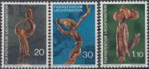 1972, Lichtenštejnsko, 0567/0569, Kořenové dřevořezby Rudolfa Schädlera ∗∗
