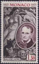 1972, Monako, 1025,  150. výročí narození Charlese Baudelaira  ✶✶