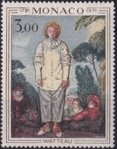 1972, Monako, 1031, 250. výročí úmrtí Jeana Antonia Watteau  ✶✶